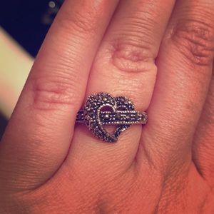 Sterling Silver & Tourmaline Heart Ring